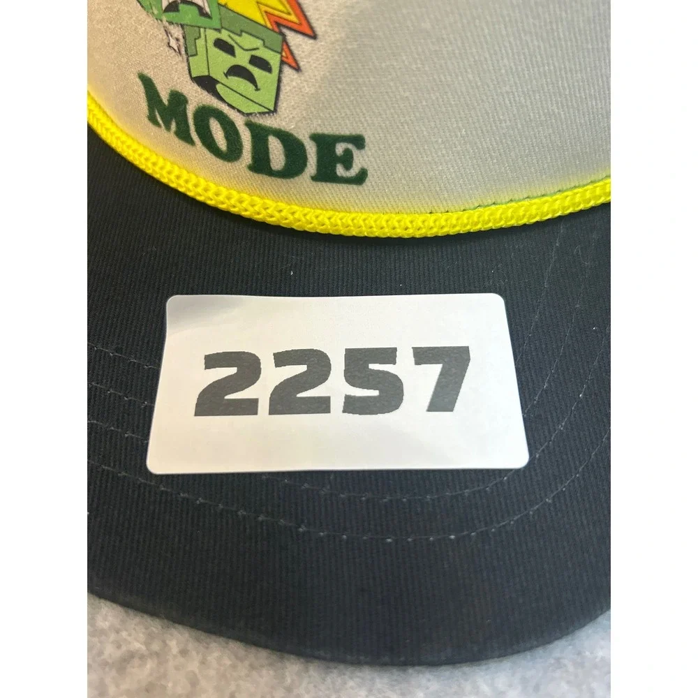 Survival Mode Kids Green Minecraft Snapback Hat Flat Brim Rope Detail OSFM